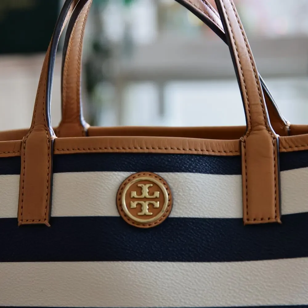 Tory Burch Kerrington Striped Mini Shopper Bag